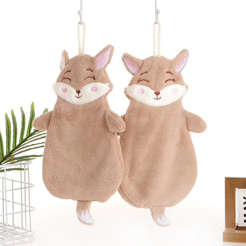 Новые маленькие детские towels с милым картоном лисёнка можно повесить на кухне и в ванной, впитывающие и быстро сохнущие полотенца для рук, опт