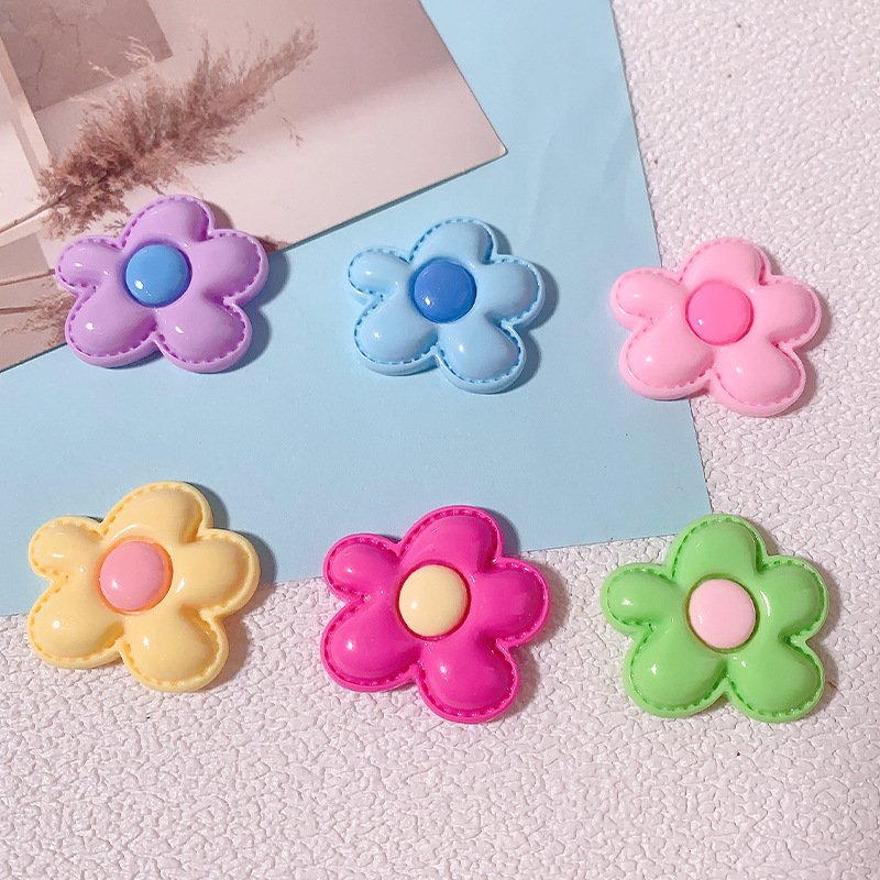 Mediano nuevo accesorios de resina de flores de dopamina DIY accesorios para el cabello caja de teléfono móvil colgante hecho a mano agujero material de hebilla de zapatos
