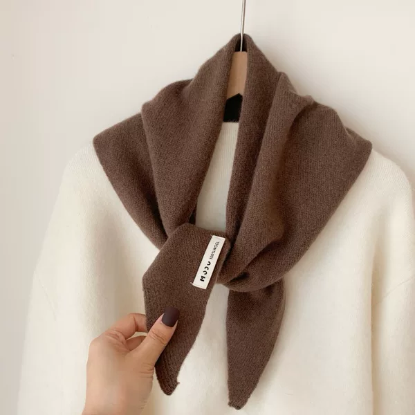 High Quality 100% Australian Wool Scarf for Women Korean Pure Color Versatile Wool Pure Cashmere Shawl Triangle Scarf