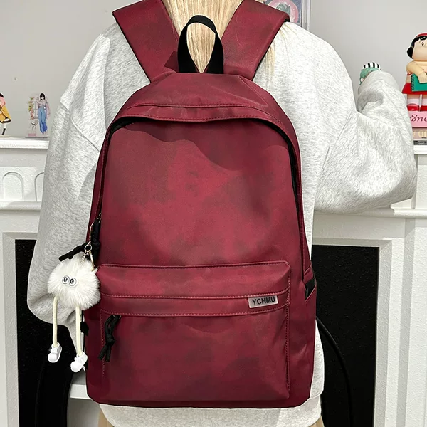 Retro School Bag for Male College Students, Simple Large-Capacity Backpack for Women, Versatile Computer Travel Backpack for Junior High School Students, Trendy