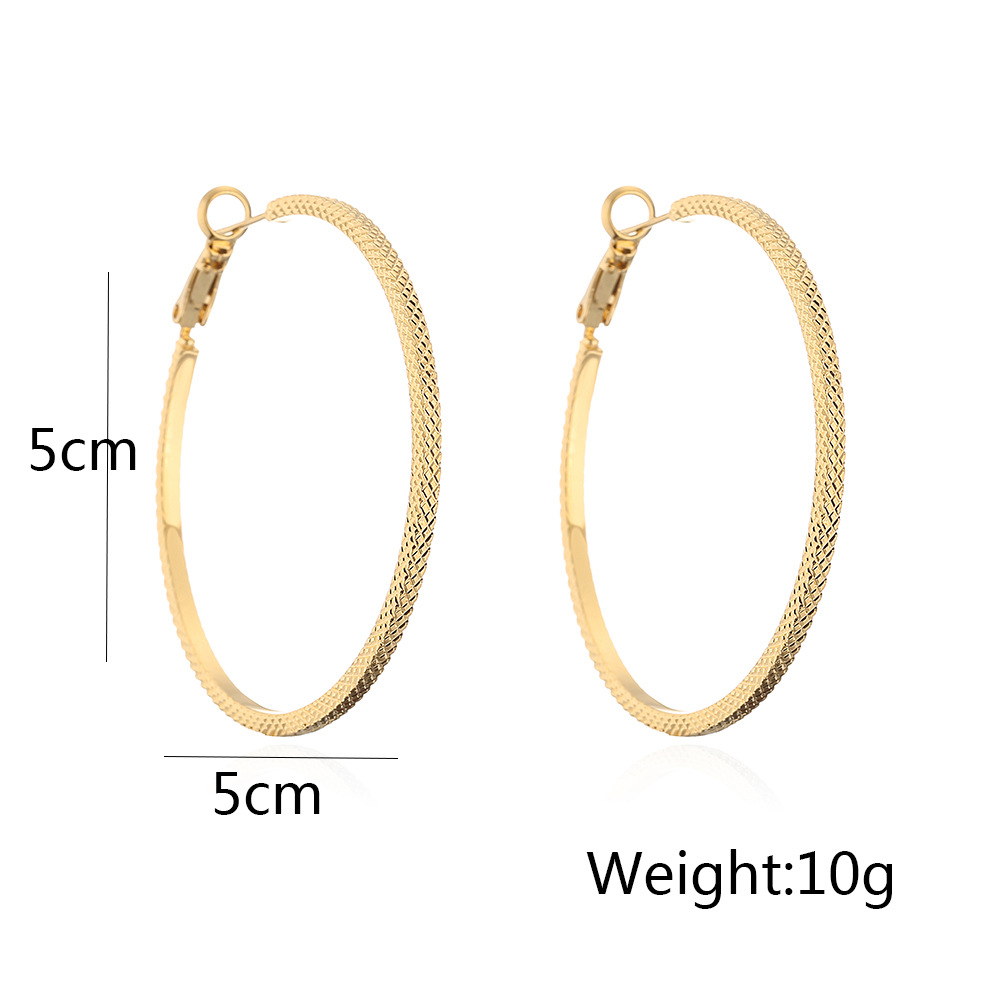 Fashion Circle Copper Gold Plated Hoop Earrings 1 Pair