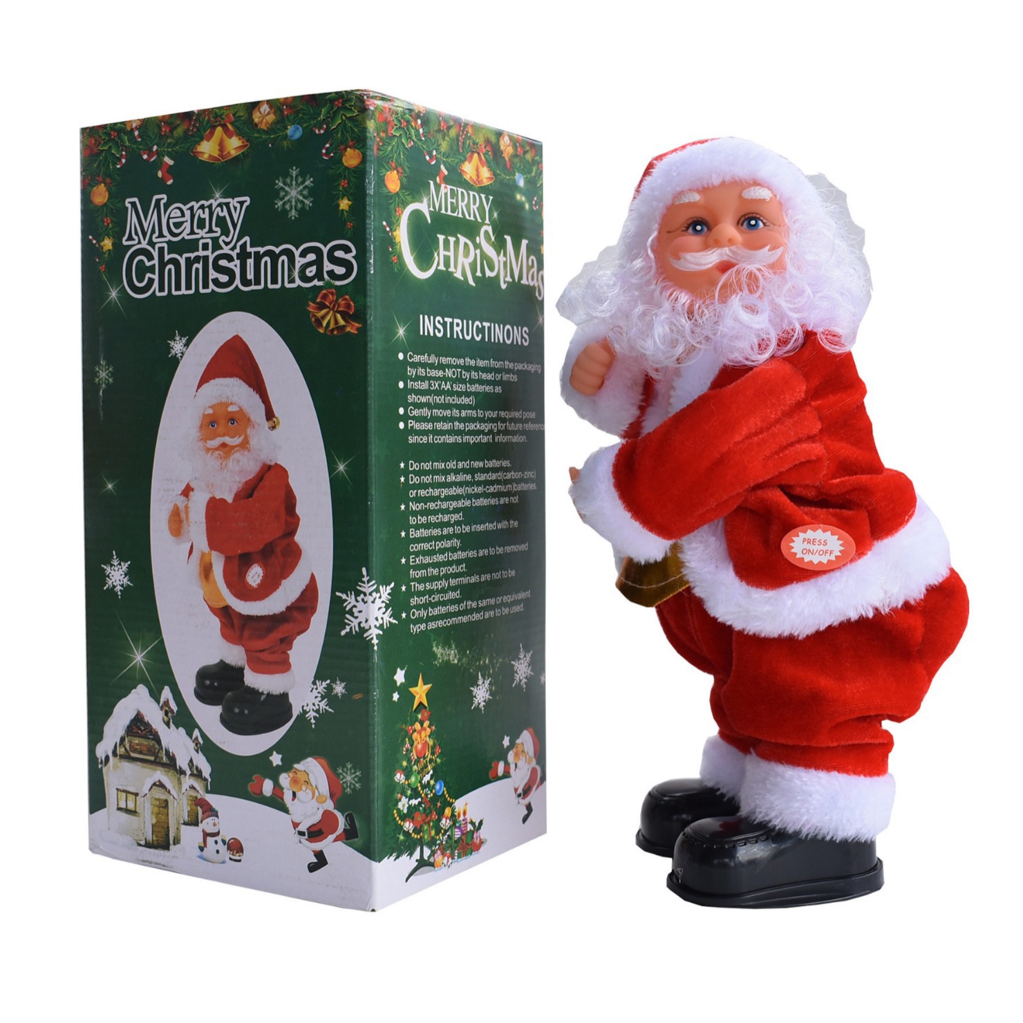 Juguete navideño de Santa Claus, con movimiento y sonido, para decoración image 28