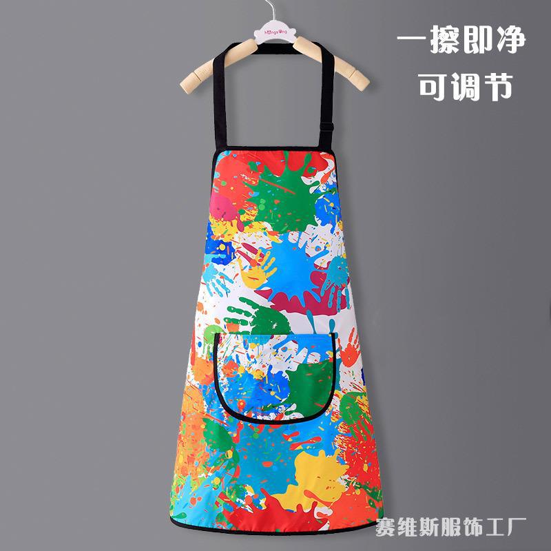 Delantal para niños logotipo impreso estudiante de arte pintura especial ropa pintura impermeable cocina kindergarten impresión fabricante