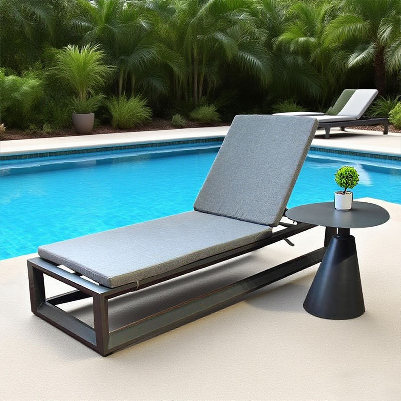 Cama de relajación impermeable y protector solar jardín piscina sillón al aire libre patio residencial al aire libre silla de playa frente al mar sombreado