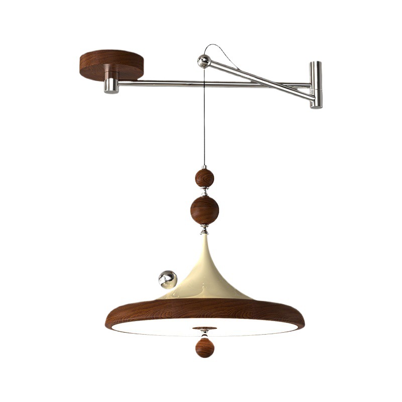 Personalidad creativa de estilo medieval armilla de restaurante candelabro color nuez candelabro de isla de espectro completo LED candelabro de hierro forjado