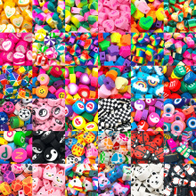 100片袋装10mm动物彩虹软陶片串珠珠子diy配饰五角星爱心软陶珠