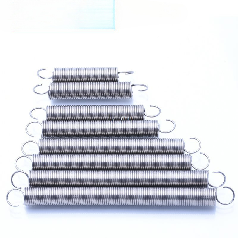 1.2*8/9/10/12大小拉簧带钩弹簧304不锈钢拉力回位挂钩拉伸