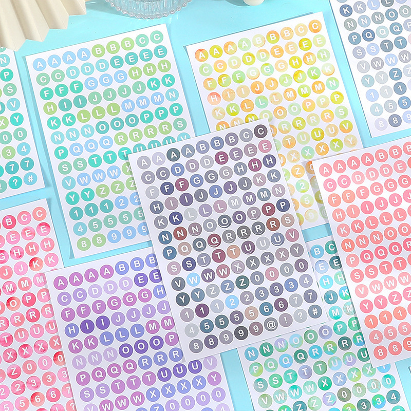 Corea del Sur instigan letras digitales coloridas pegatinas de tarjetas de palo material decoración pequeño patrón diario diy pegatinas de contabilidad