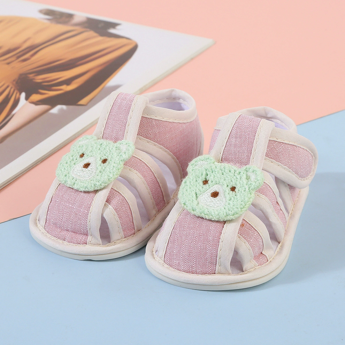 Летняя новая детская обувь сандалии Мягкая резиновая подошва обувь для малышей 3-6-12 месяцев обувь для новорожденных мальчиков и девочек