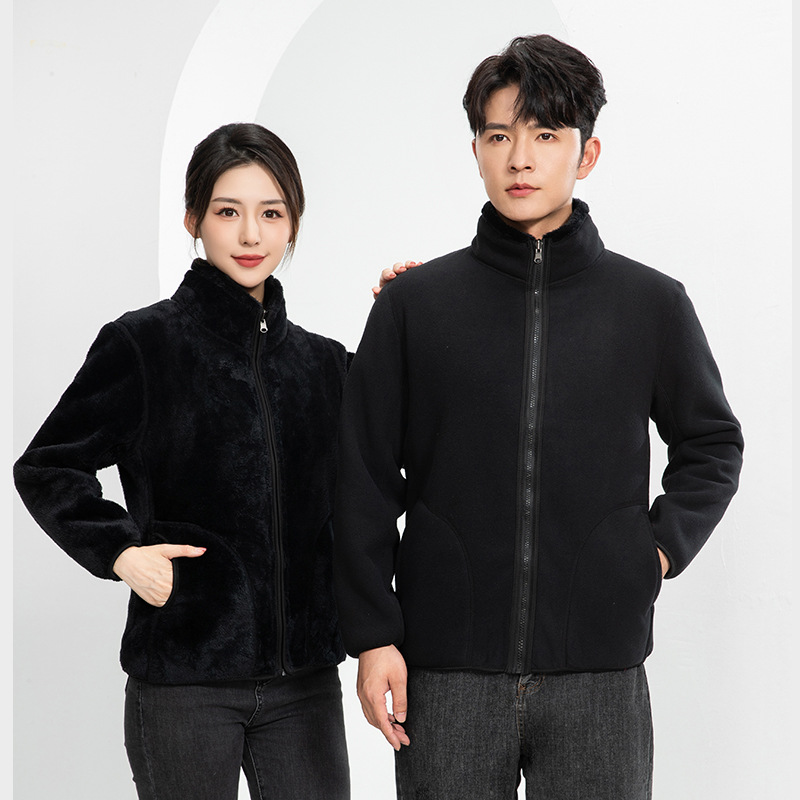 Chaqueta de trabajo de terciopelo de cuello vertical comercio exterior transfronterizo chaqueta de ropa de hombre doble cara chaqueta de terciopelo de grano grueso personalizado