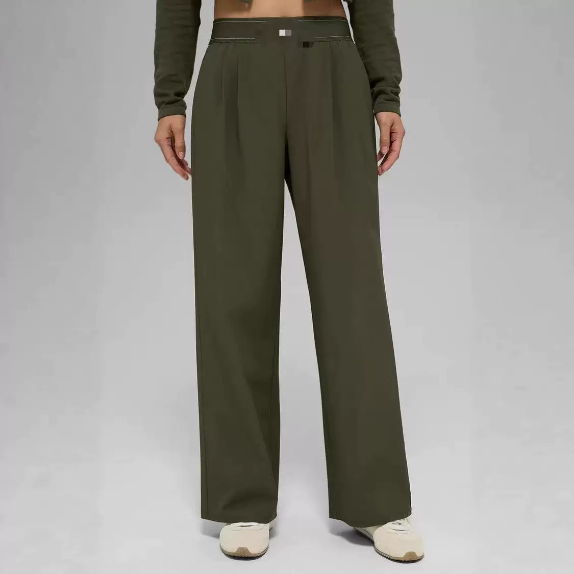 夏季女神裤薄款宽松休闲直筒瑜伽运动长裤阔腿裤松紧腰速干裤