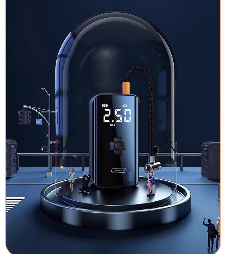 Kafeila Car-Mounted Wireless Air Pump for Motorcycles and Bicycles, Portable Tire Pump, Multi-Functional Air Pump