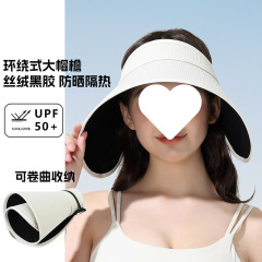 M7S高品质灯罩防晒空顶帽女夏季防紫外线加大帽檐护耳太阳帽子遮