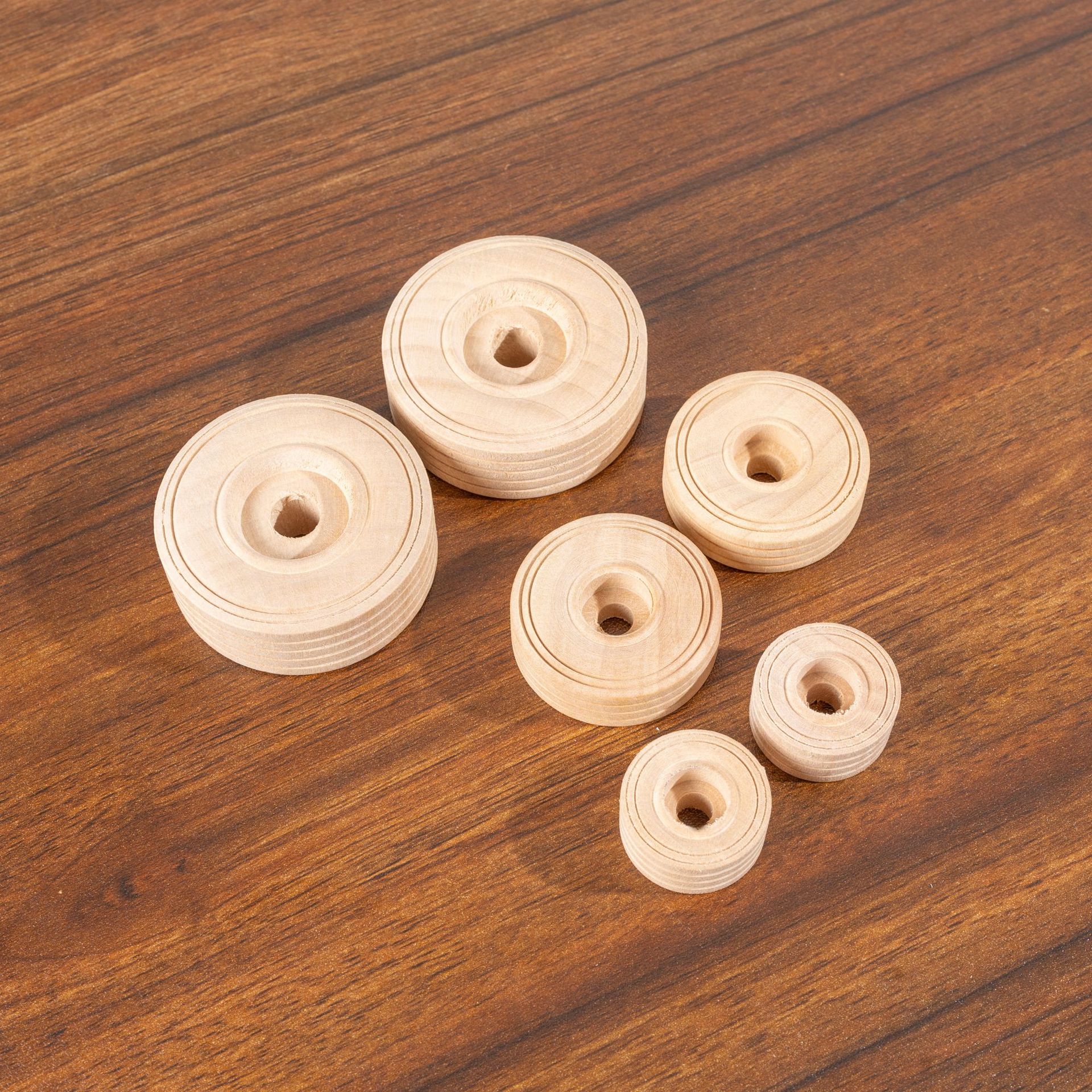 Classi1 Wheel英寸玩具车轮厚款轮荷木实木儿童diy手工玩具车配件
