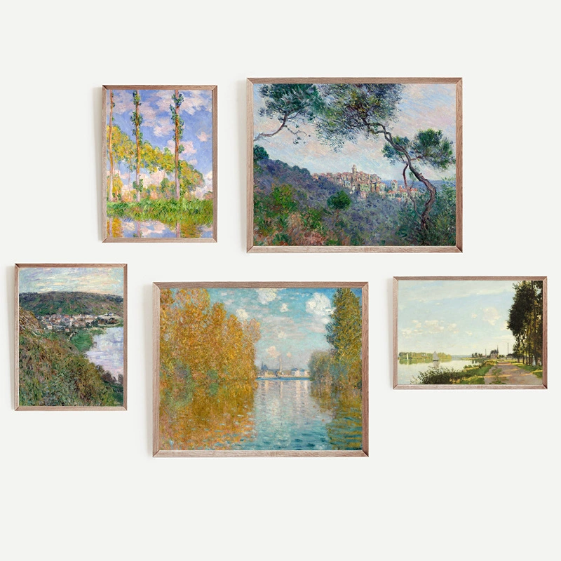 Giclee печать ретро масляная картина на холсте сердцевина рисунка ресторан подвесная живопись Монэ Сена река сцена всемирно известные картины