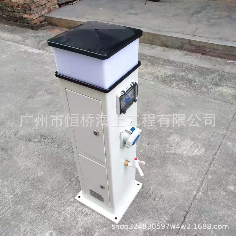 Yacht Dock Water and Electricity Piles, Outdoor Smart Water and Electricity Boxes, Floating Dock Supporting Equipment on Sale