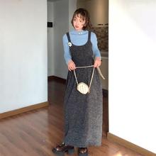 法式复古气质针织背带连衣裙女冬季新款高级洋气时尚修身收腰长裙