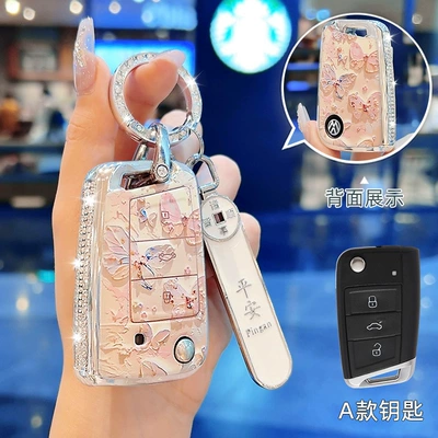 Car key bag | cases - no-specifications-style-a-oil-painting-butterfly-diamond-encrusted-safety-number-plate