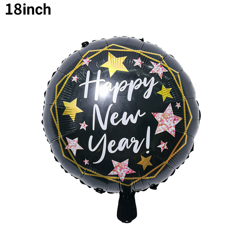 Decoración de fondo de Año Nuevo, globos de aluminio, marco de fotos con botella de FELIZ AÑO NUEVO, decoración de fiesta, arreglo de globos