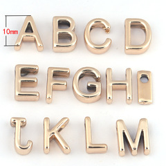 跨境 A-Z 26個英文字母吊墜真空鍍橫孔DIY金屬合金項鍊飾品配件