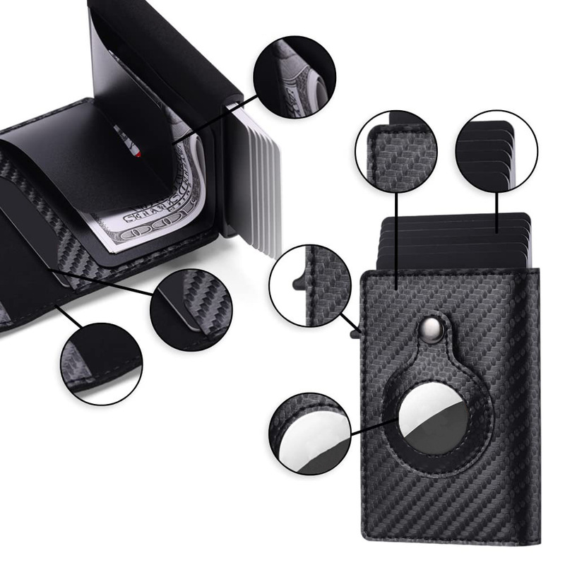 Amazon Anti-Theft Swipe Card Holder Multi-Functional Business Men's Wallet Positioning Tracker Airtag Card Holder in Stock