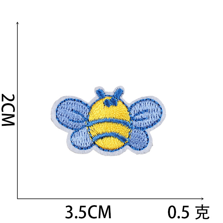 60 parche mezclado bordado pegatinas de tela cara sonriente pegatinas parche de coche flor bordado logo hamburguesa bordado Zhang Zi