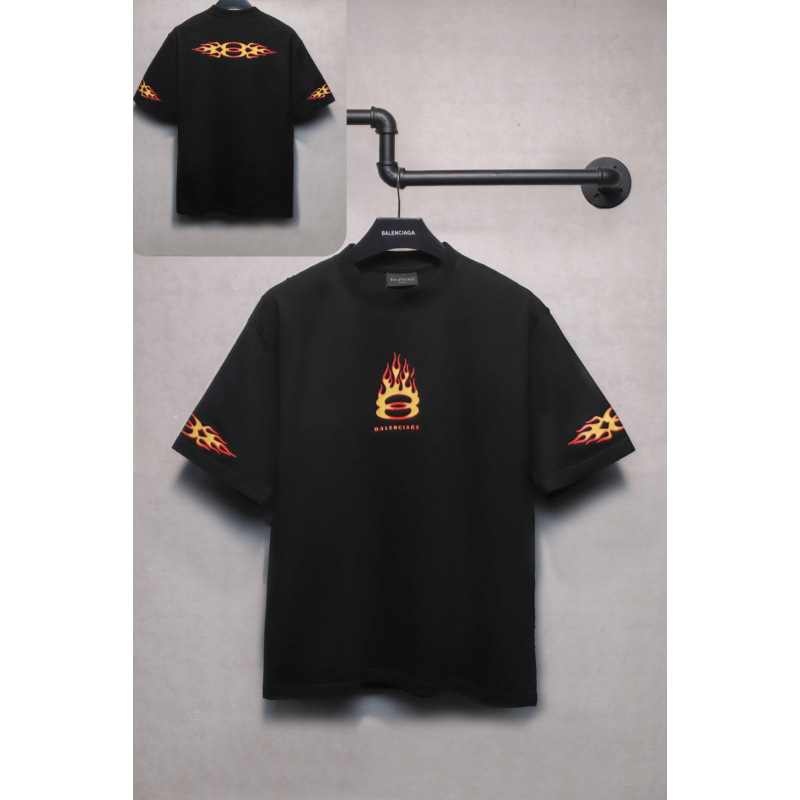 25ssクロスボーダー高品質タワーテーププリントレタードダメージ半袖Tシャツゆったり万能ワンピース卸売|undefined