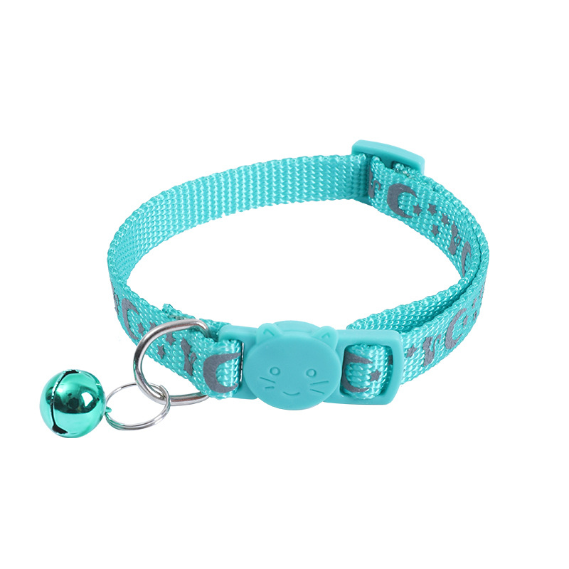 Nuevo collar de luna de estrella reflectante, collar de gato, collar de perro pequeño y medio, collar de nylon de estrella reflectante, collar de luna, explosión