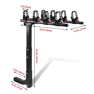 Car bike rack Four Mounts, Adjustable Rear