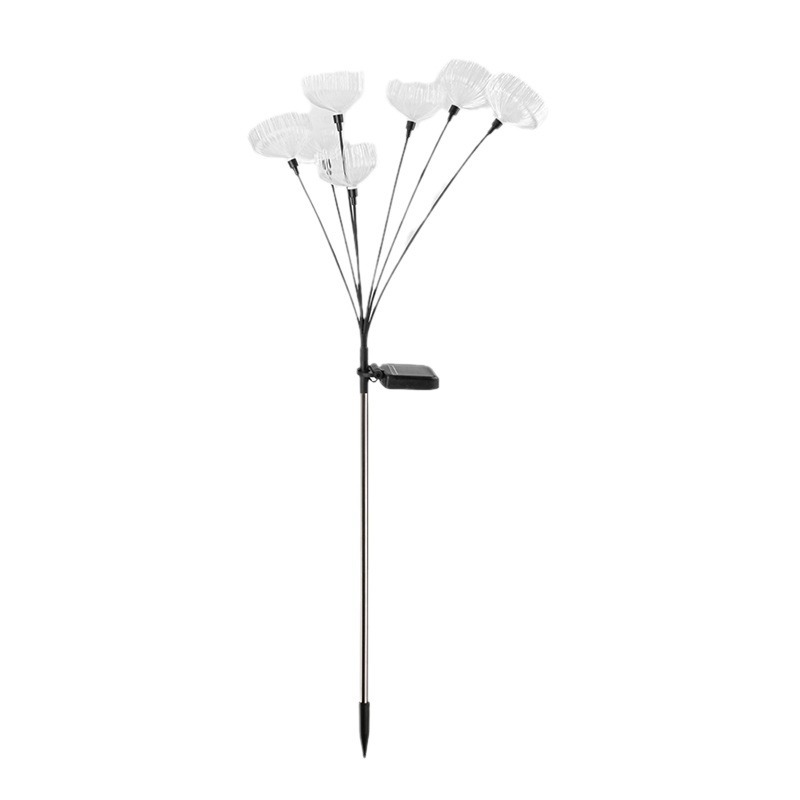 Lámpara de medusas de fibra óptica solar al aire libre impermeable jardín led paisaje lámpara de tierra de césped RGB gradiente decorativo luces de colores