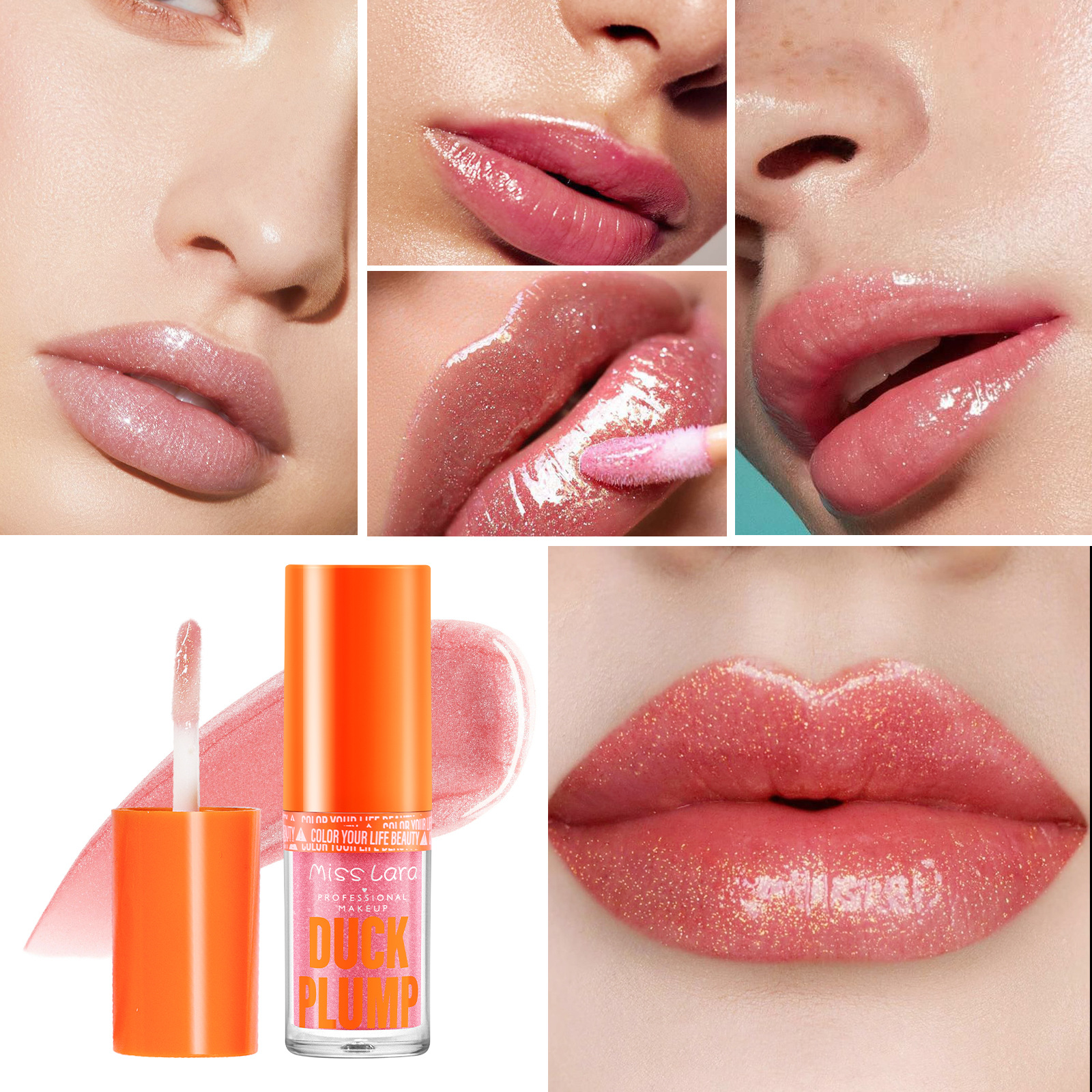 Miss Lara transfronteriza hidratante y abundante miel de labios fina brillante con maquillaje de color no volante polvo de labios grandes brillo de agua labial image 3