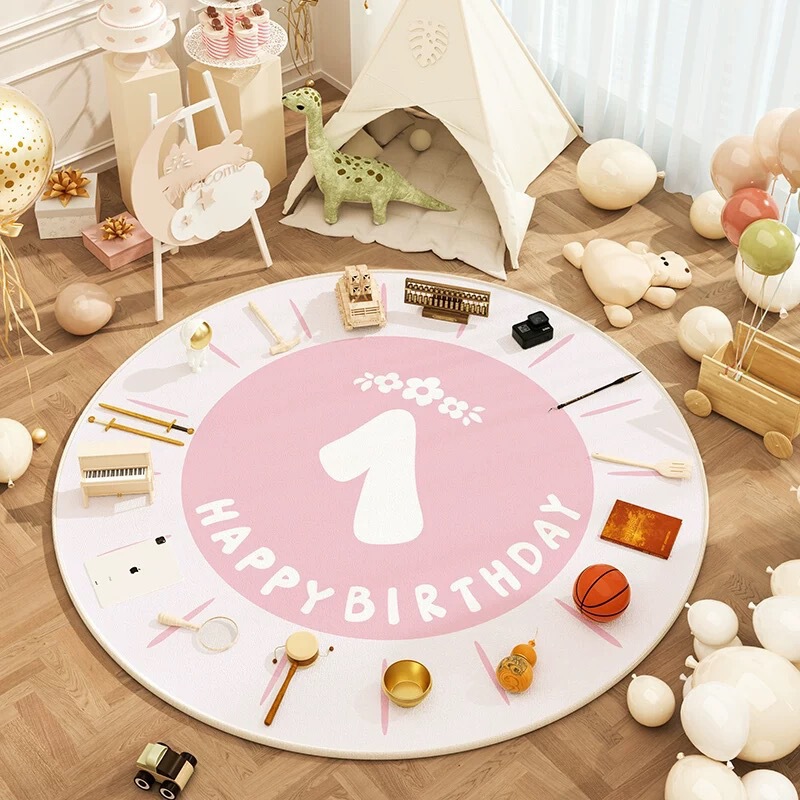 New Chinese-style dragon-themed baby's first birthday celebration mat, round red carpet for the Year of the Dragon, Chinese-style lucky draw mat, children's room carpet, floor mat New Chinese-style dragon-themed baby's first birthday celebration mat, round red carpet for the Year of the Dragon, Chinese-style lucky draw mat, children's room carpet, floor mat