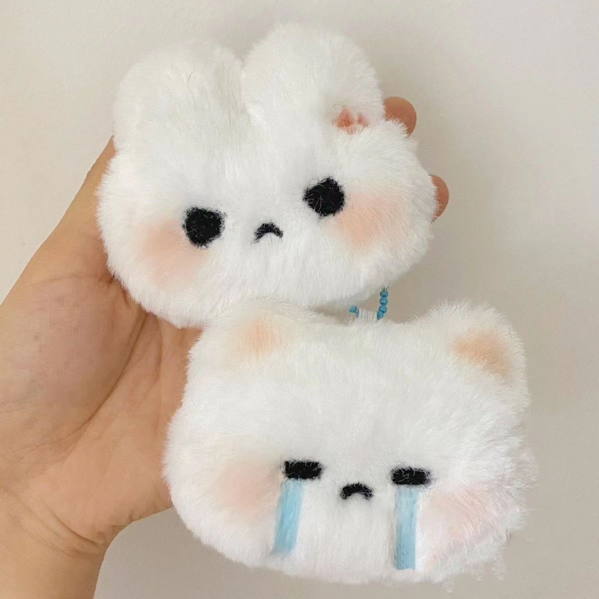 Cute bunny bunny plush toy pendant student bag expression rabbit super cute key chain gift Internet celebrity