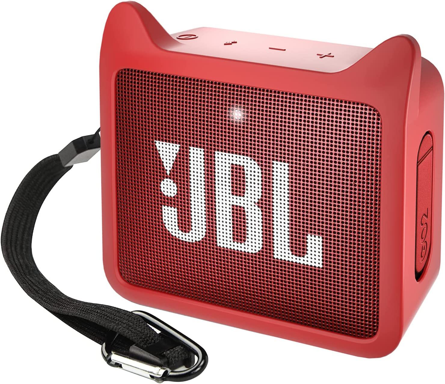Aplicable a JBL GO2 Altavoz Bluetooth cubierta protectora de silicona de cuatro esquinas carcasa resistente a caídas cubierta de la caja de almacenamiento de audio de segunda generación de ladrillo dorado