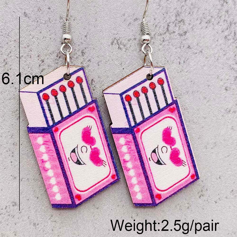 Wholesale Jewelry Casual Doll Constellation Heart Shape Wood Irregular Drop Earrings display picture 3