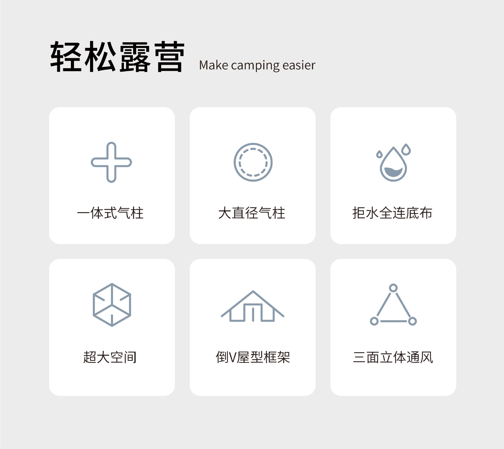 Outdoor Tent 12 ㎡ Travel Automatic Outdoor Camping Inflatable Tent for 4-10 People, No Need to Set Up, Windproof and Rainproof.