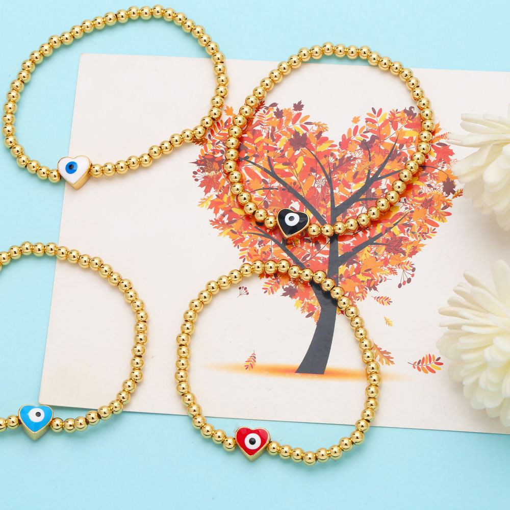 Fashion Heart Shape Copper Bracelets Enamel Copper Bracelets