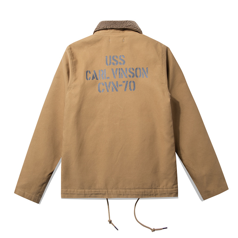 OKONKWO Navy carta impresión N-1 CHAQUETA portaaviones CUBIERTA traje CUBIERTA CHAQUETA de lana de cordero de algodón acolchado CHAQUETA