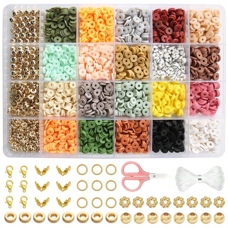 European and American Cross-border 24-grid Clay Bead Bracelet Making Kit Rice Bead Bracelet Making DIY Jewelry Kit