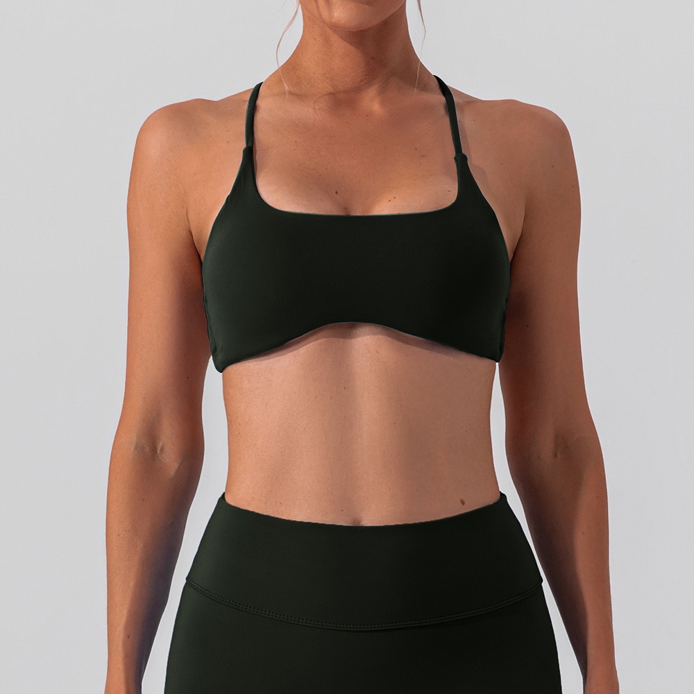 Nueva ropa interior deportiva cruzada belleza de espalda mujer Lulu desnuda sensación fitness correr ropa de yoga bra rápido chaleco de yoga
