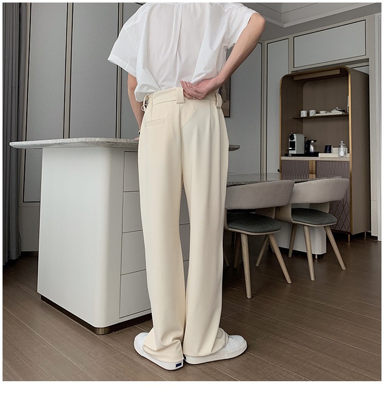 Men's Clothing Spring and autumn mopping pants simple casual trousers men new loose straight trousers black versatile trousers trend_voghion.com