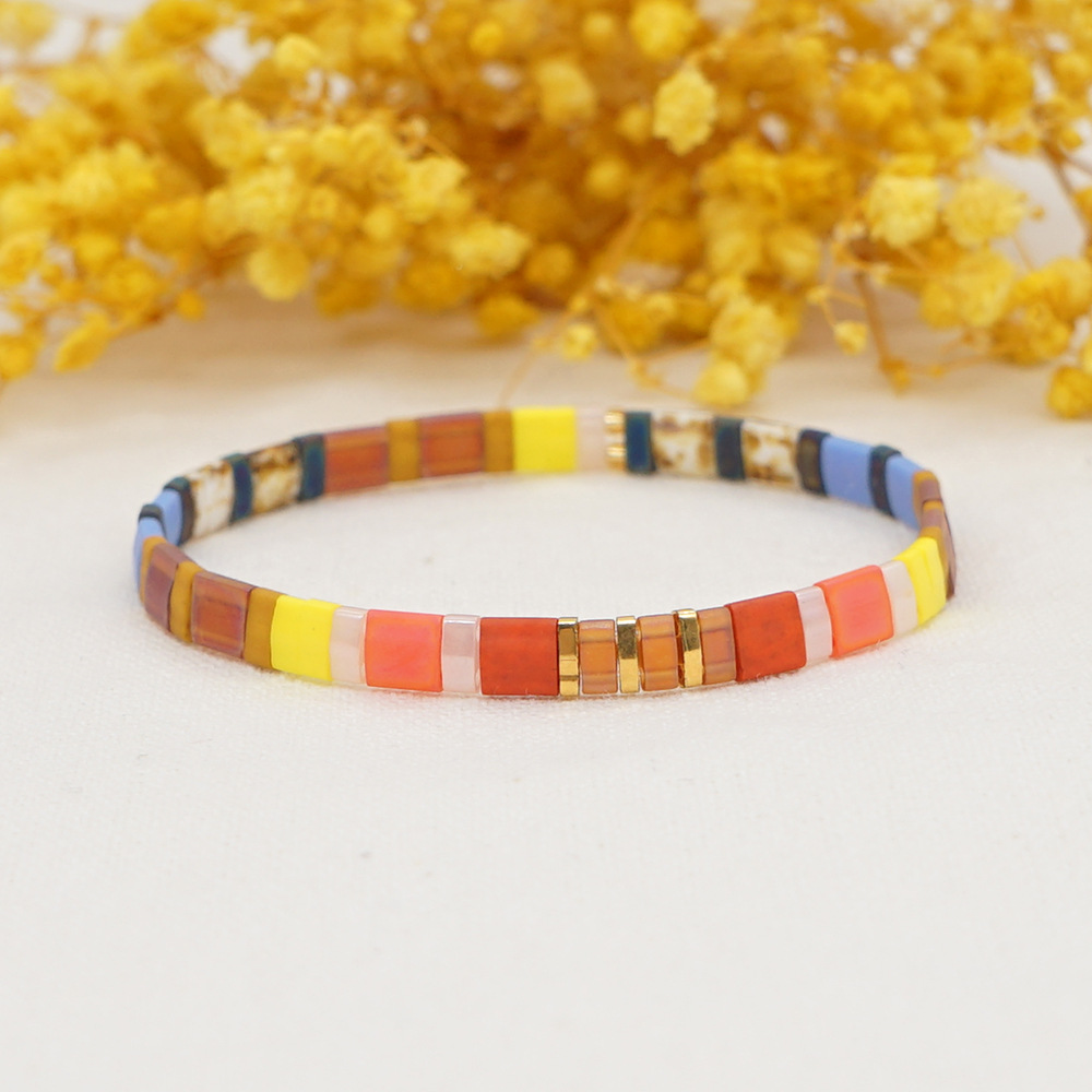 1 Piece Retro Color Block Glass Women's Bracelets display picture 4