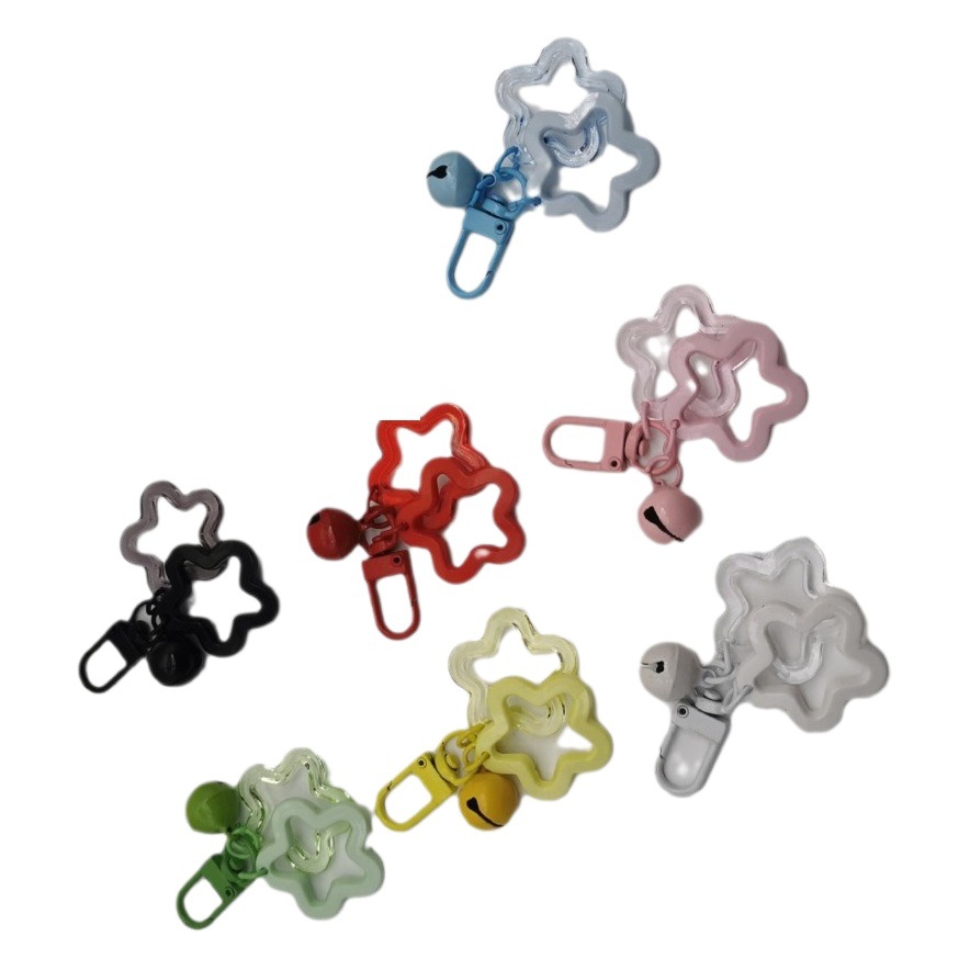 Acrílico hueco estrella de cinco puntas ins colgante verano diversión de los niños colgante llavero accesorios auricular inalámbrico caso de la joyería