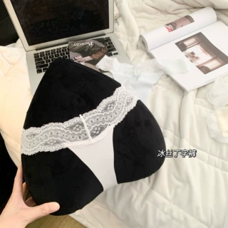 欧美女士一片式冰丝无痕丁字内裤女性感低腰蕾丝隐形T裤三角裤女
