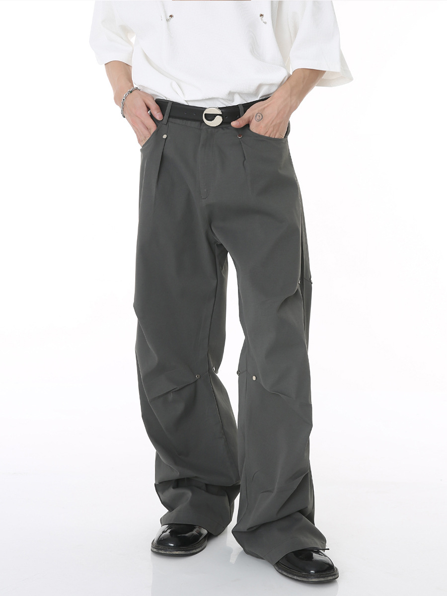 Mtlclothes ropa de hombre | 2023 verano nuevo estilo coreano overoles sueltos pierna ancha trapear hip hop pantalones casuales