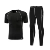 Black -gray short -sleeved+trousers