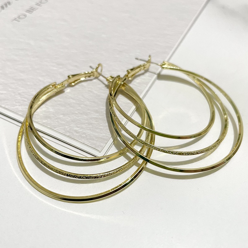 fashion multilayer geometric round earrings simple alloy earringspicture2