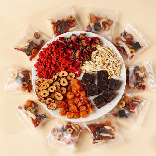 Red Sugar Ginger Jujube Tea, Black Sugar Longan Jujube Goji Berry Flower Tea, Women's Qi and Blood Menstrual Tea, Black Sugar Ginger Tea Wholesale