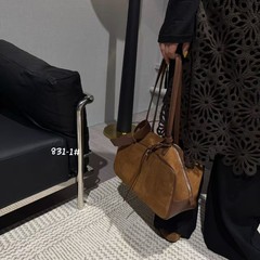 真皮磨砂大容量腋下托特包包女2025秋冬新款时尚慵懒风单肩枕头包