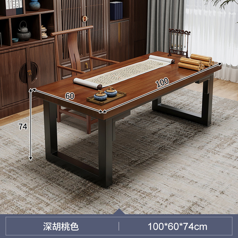 Escritorio de computadora de madera maciza Escritorio de escritorio para el hogar Escritorio para estudiantes Dormitorio Mesa larga Mesa doble para juegos Mesa de trabajo